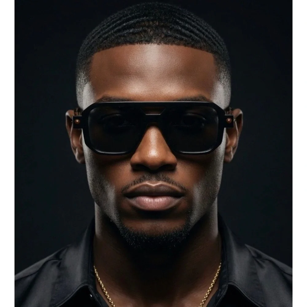 Men Sunglasses Streetwear Outdoor UV400 Sun Protection Classic Dark Black‎ Lens